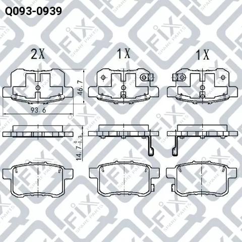 Q0930939 Q-FIX Колодки тормозные задние дисковые купить в Винница