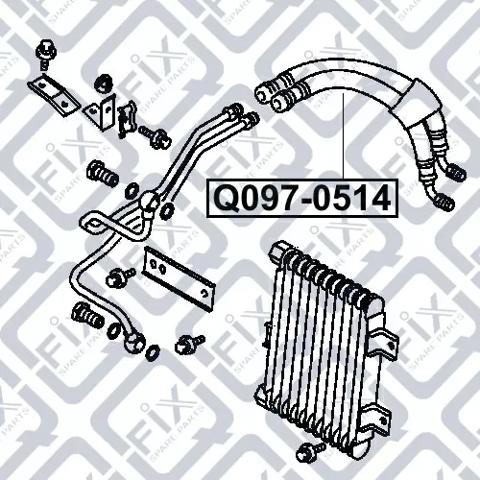 Q-FIX Q0970514 Трубка (шланг) масляного радиатора, обратка (низкого давления) в наличии Полтава