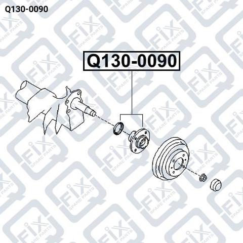 Ступица задняя (шпиндель) Q1300090 Q-FIX