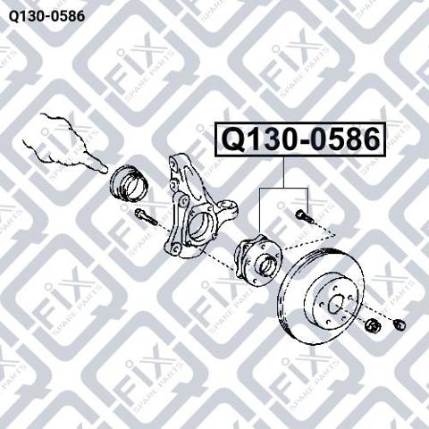 Подшипник в сборе со ступицей передний Q1300586 Q-FIX