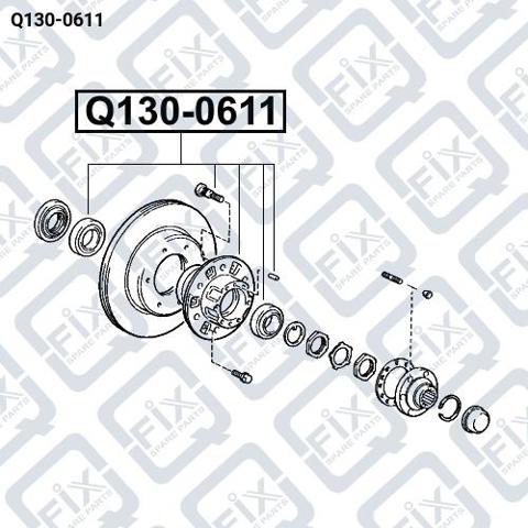 Подшипник в сборе со ступицей передний Q1300611 Q-FIX