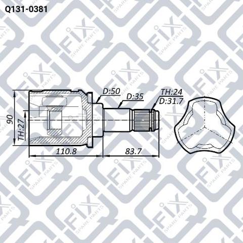 Граната внутренняя передняя левая Тойота Камри 5