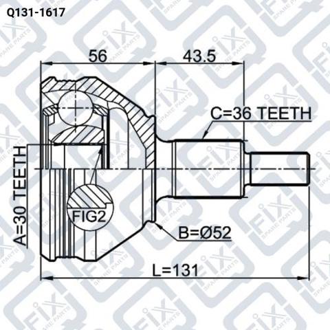 ШРУС наружный передний Q1311617 Q-FIX