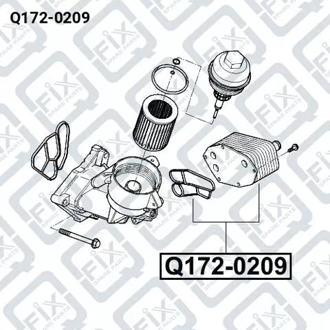 Q1720209 Q-FIX Радиатор масляный (холодильник), под фильтром купить в Черкассы