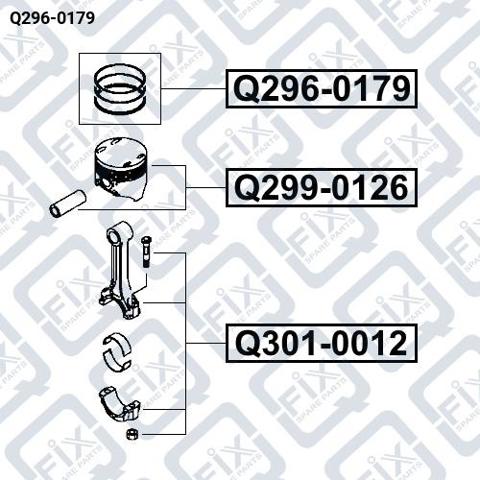 Q-FIX Q2960179 Комплект поршневых колец на 1 цилиндр, стандарт в наличии Днепр