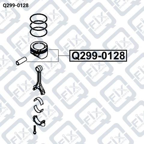 Поршня на 1 цилиндр, STD Q2990128 Q-FIX
