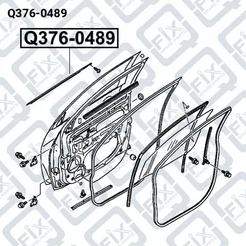 Молдинг опускного стекла двери передней, левой Q3760489 Q-FIX