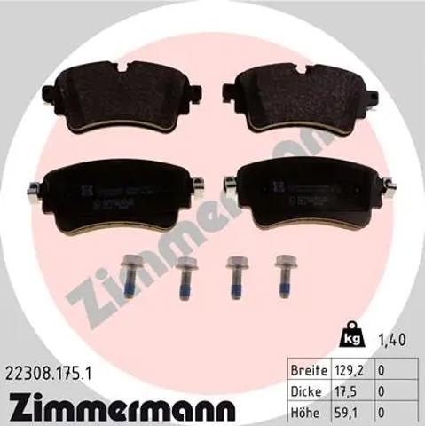 ZIMMERMANN 223081751 Задние тормозные колодки в наличии Украина