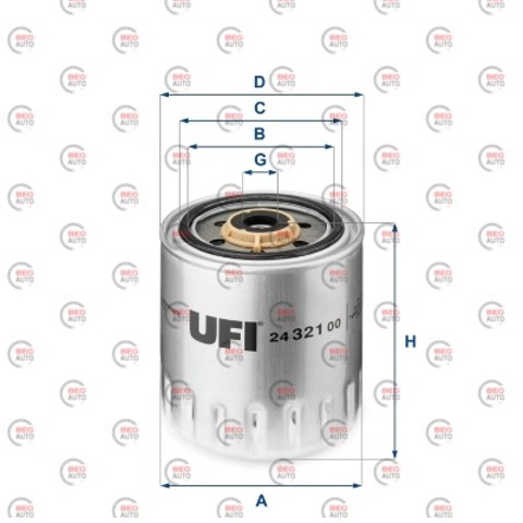 UFI 2432100 Фильтр топливный в наличии Черкассы