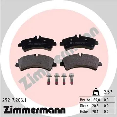 292172051 ZIMMERMANN Задние тормозные колодки купить в Харьков