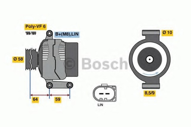 Генератор автомобиля 0125711045 BOSCH