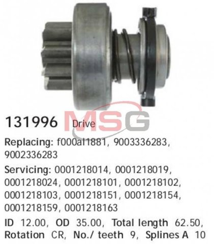 131996 CARGO Бендикс стартера купить в Полтава