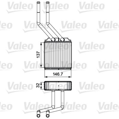 Радиатор печки (отопителя), задний 811520 VALEO