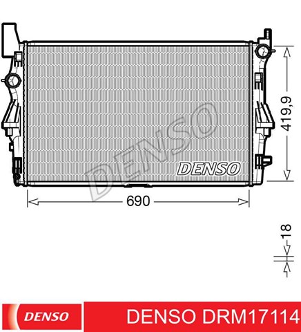 Радиатор водяной DRM17114 DENSO