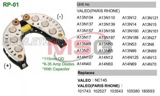 Выпрямитель генератора RP01 MOBILETRON