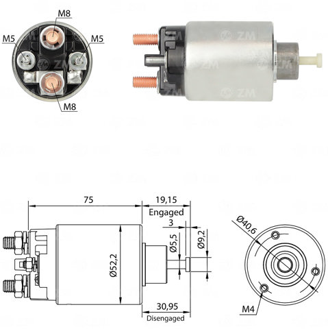 Втягивающее реле ZM1860 ZM