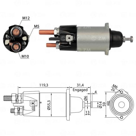 Втягивающее реле ZM3898 ZM