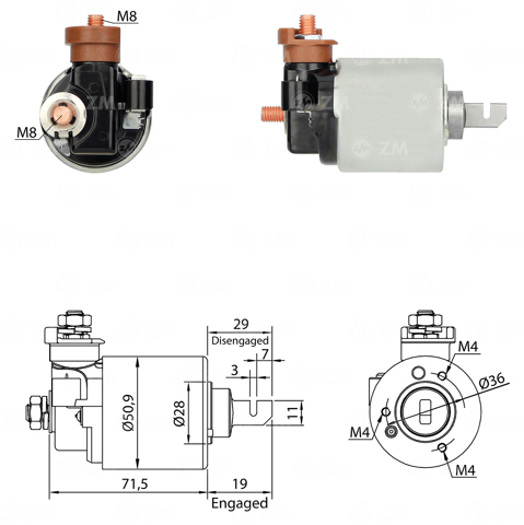 Тяговое реле ZM605 ZM