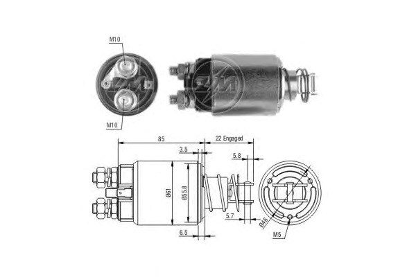 Тяговое реле стартера ZM657 ZM