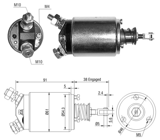Тяговое реле стартера ZM733 ZM