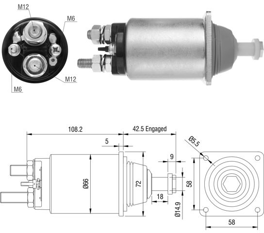 Тяговое реле стартера ZM834 ZM