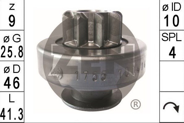 Бендикс стартера ZN1755 ZEN