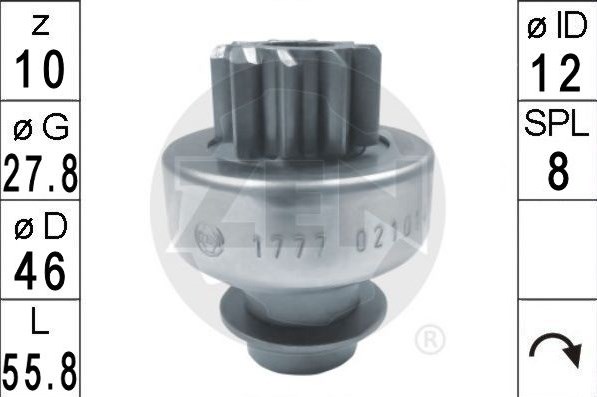 Бендикс стартера ZN1777 ZEN