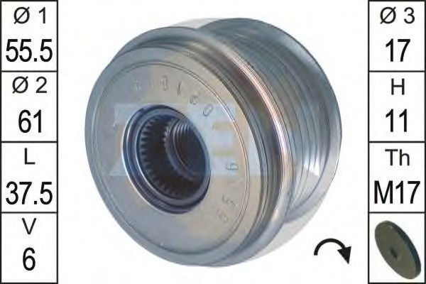 Инерционный шкив ZN5506 ZEN