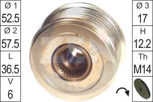 Инерционный шкив ZN5572 ZEN