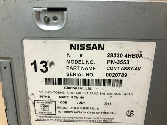 NISSAN 283304HB0A Магнитола в наличии Украина