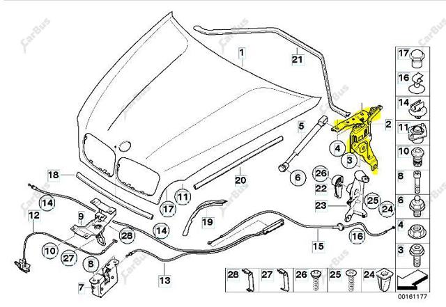 Петля капота, правая 41007198618 BMW