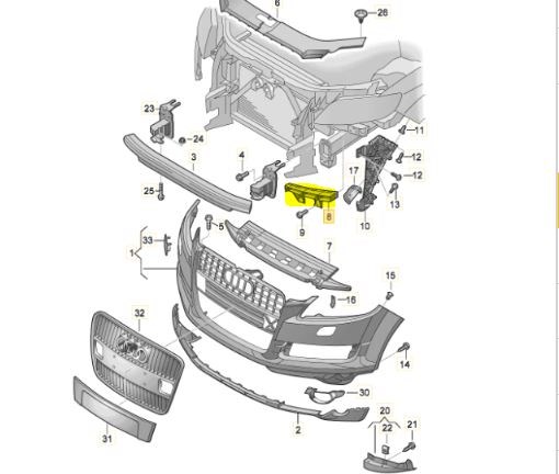 4L0807333A VAG Кронштейн бампера переднего левый купить в Тернополь