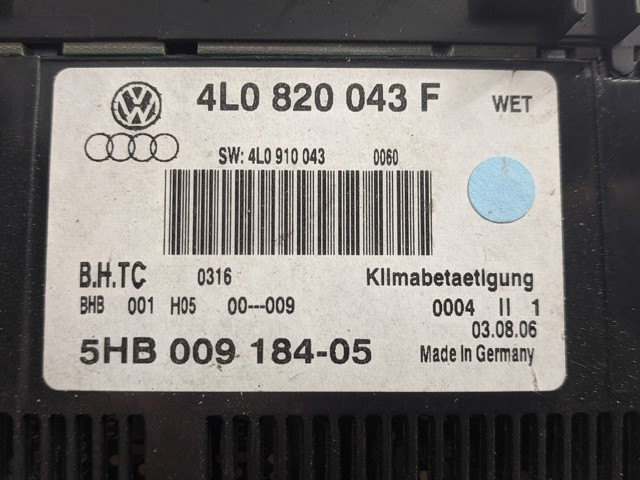 4L0820043F VAG Блок управления кондиционером купить в Днепр