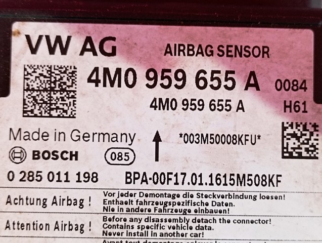 4M0959655A Модуль-процессор управления подушкой безопасности (ЭБУ AIRBAG) купить Тернополь