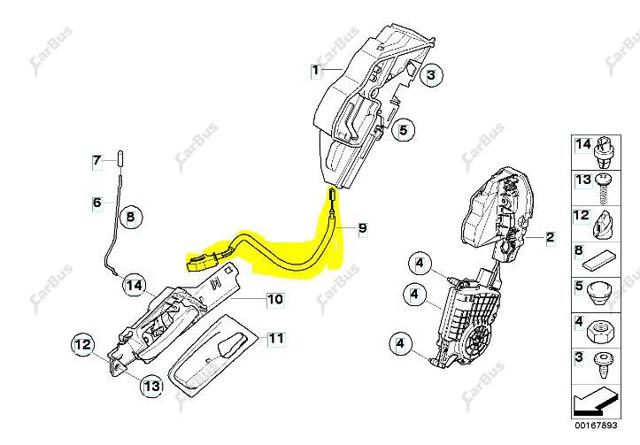 Трос/тяга открывания замка двери передней 51217137079 BMW