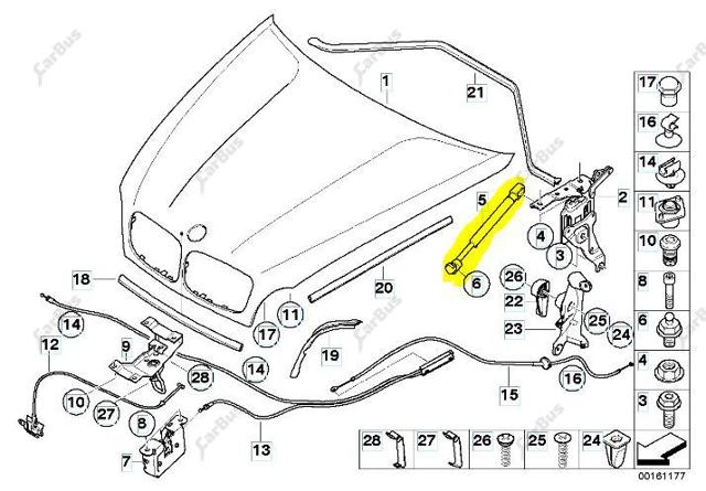 Амортизатор капота газовый 51237148346 BMW