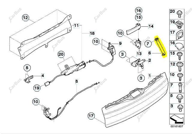 Амортизатор для багажника газовый 51247149631 BMW