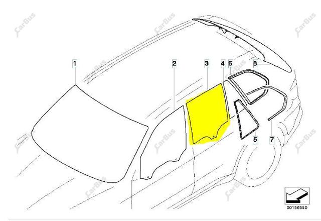 Окно задней двери 51357137024 BMW