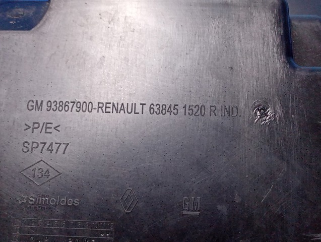 RENAULT 638451520R Подкрылок крыла переднего правый задний в наличии Львов