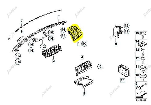 Решетка воздуховода правая 64227161804 BMW