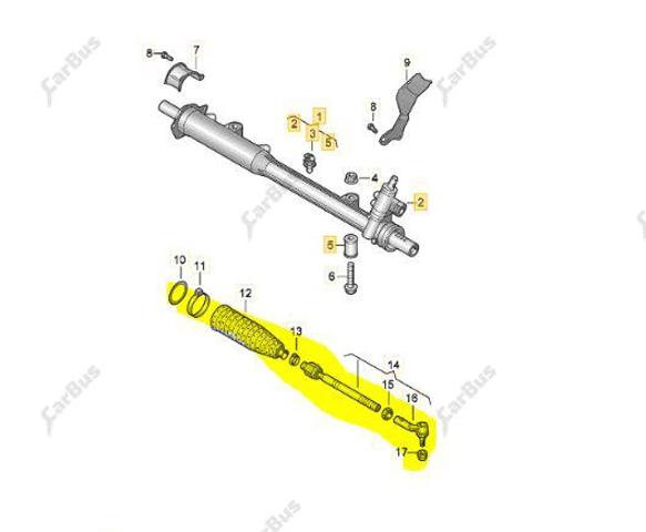 Тяга рулевая левая в сборе  7L0422803D VAG