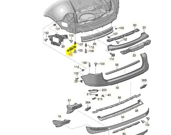 7P6807046 VAG Кронштейн бампера заднего левый купить в Ирпень