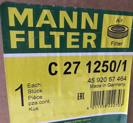 MANN C2712501 Воздушный фильтр в наличии Запорожье