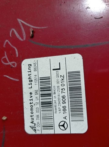 MERCEDES 1669067501 Фонарь задний левый внешний в наличии Полтава