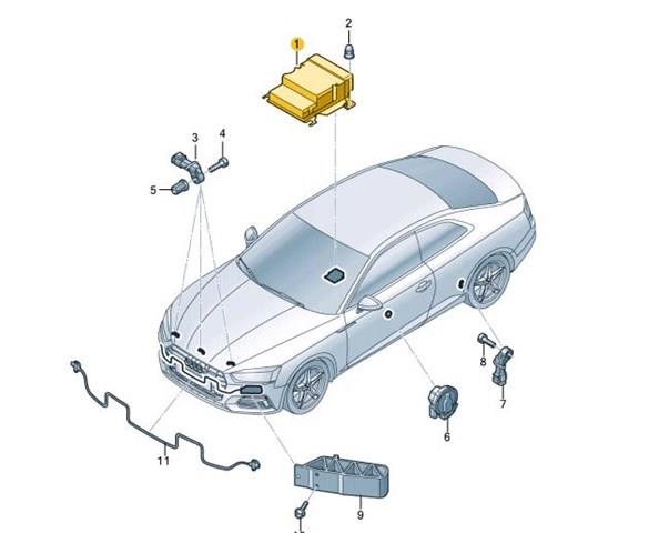 8W0959655 Модуль-процессор управления подушкой безопасности (ЭБУ AIRBAG) купить Ужгород