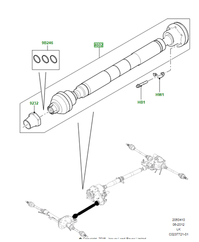 LR057620 LAND ROVER Кардан передний купить в Черновцы