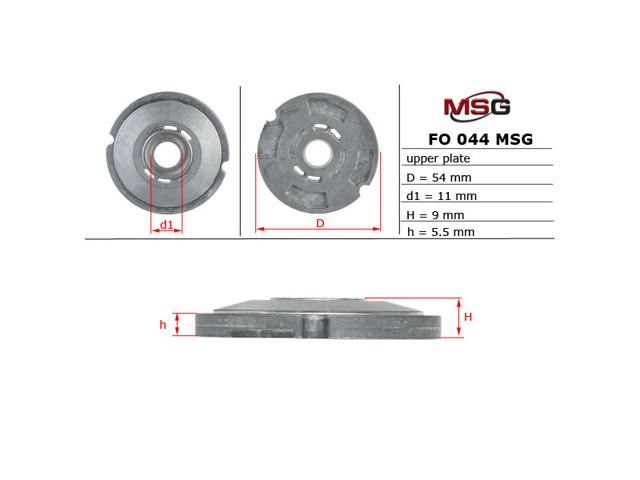 Ремкомплект насоса ГУР FO044UPLATE MSG