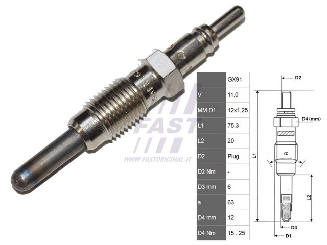 Свечи накала FT82728 FAST
