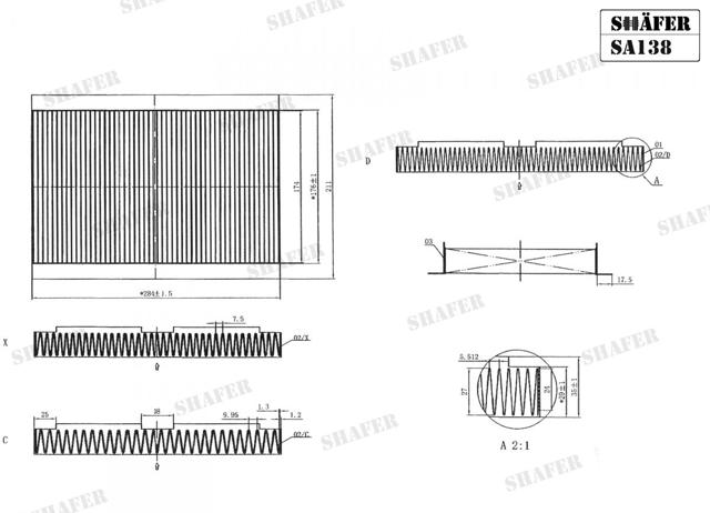 Фильтр салона SA138 SHAFER