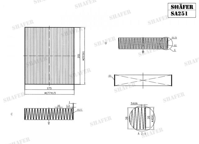 SHAFER SA251 Фильтр салона в наличии Днепр
